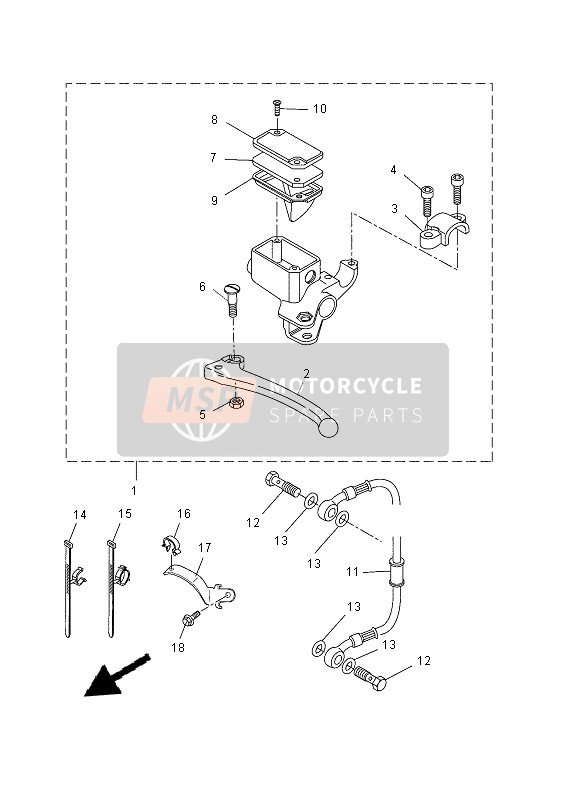 Yamaha NS50 2013 Rear Master Cylinder for a 2013 Yamaha NS50